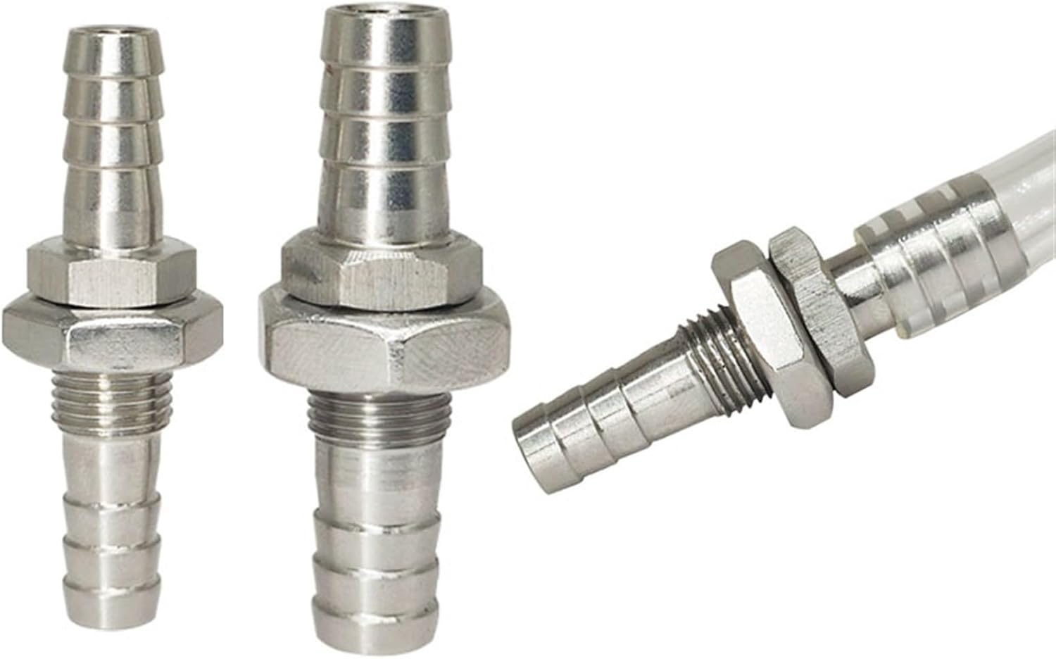1PCS 304 Stainless Steel Pipe Fitting Hose Barb Partition Board Connector 3 4 6 8 10 12 16 20 32mm Water Gas Barbed Coupler Adapter(20MM)