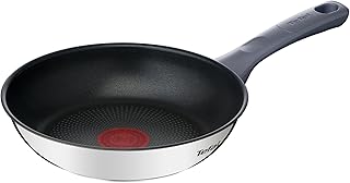 Tefal Daily Cook - Frigideira de 20 cm, Apto para indução, antiaderente, revestimento titânio, Thermo-signal, sem PFOA, apto para lava-louças e forno, aço inoxidável