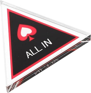 Kisangel All in Chip Button, Triangle Poker Chips Game, Acrylic Poker Table Numbers Markers for Dealer Button Plaything Party Supply