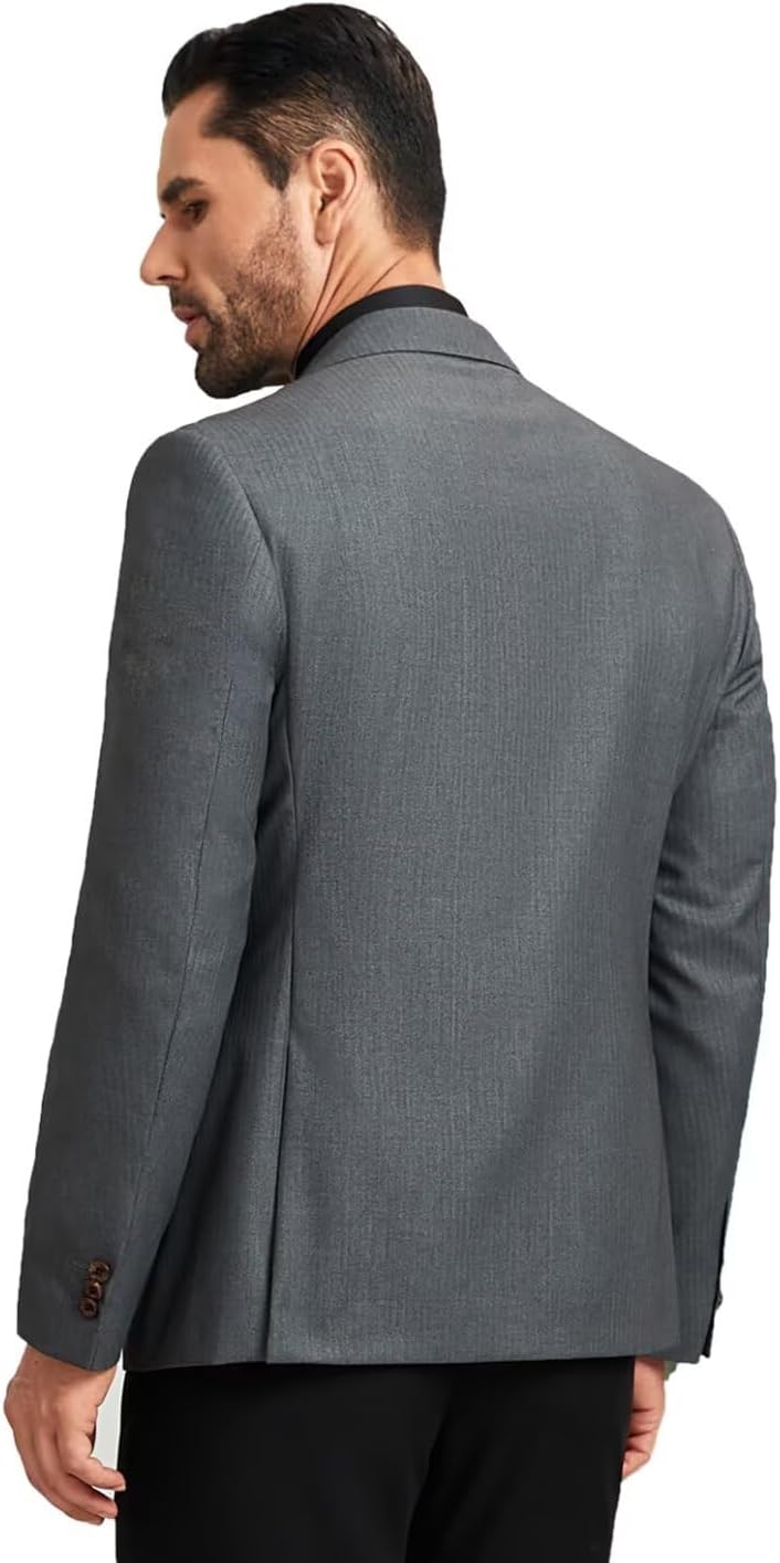 Men's Suit Casual Knit Slim Fit Wedding Blazer Tux Prom Party Jackets Lightweight Sport Coat Two Button Lapel Collar Pockets