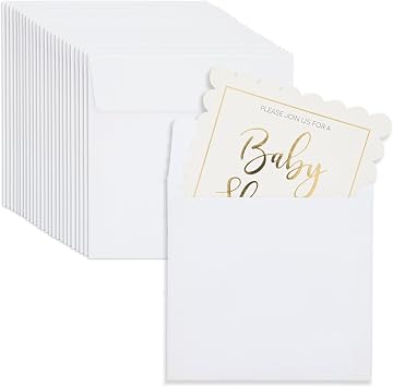 Best Paper Greetings Square Envelopes - 5.5 In x 5.5 In, White, 50 Pack, Invitation Style - Easy-Seal Closure - Business Envelopes for Wedding Invitations & Card Making Supplies