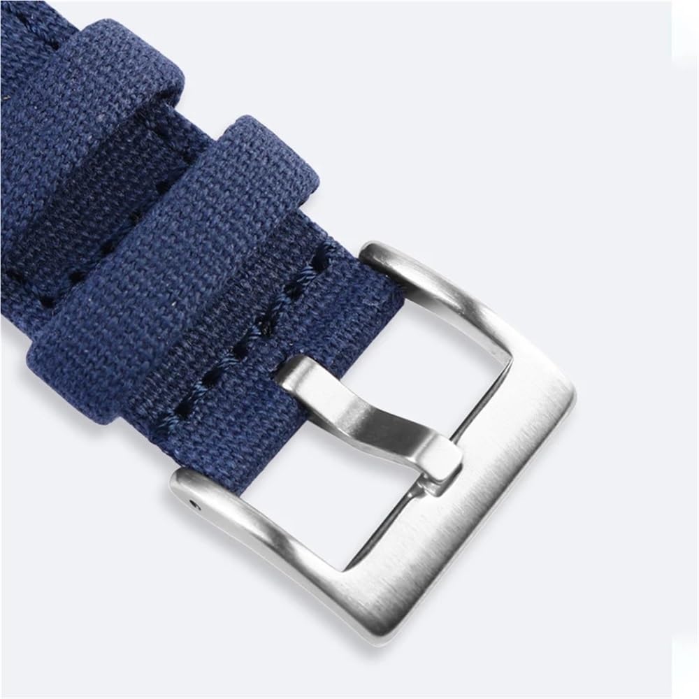 Cinghia di Orologio in Tela a Doppia Faccia con Accessori Traspiranti e Morbidi da 18 mm20 22 mm (BK Nero, 20 mm)