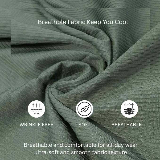 Image of GRECIILOOKS Men's Formal Button Down Shirt - Slim Fit Polycotton Shirt's for Men | Textured Full Sleeve| Business & Meeting Ready (Available in Plus Size)