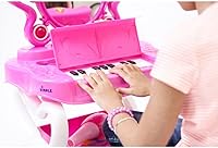 Vista 5 de Dimple Juego de tocador de princesa 2 en 1 con accesorios de maquillaje, sonidos de teclado de piano musical y luces intermitentes, secador de pelo