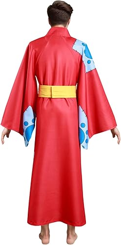Miniatura 6 de ulesoke Disfraz de cosplay para adultos, kimono de anime, estampado, capa, cinturón, trajes de Halloween para hombres, fanáticos del anime, amantes