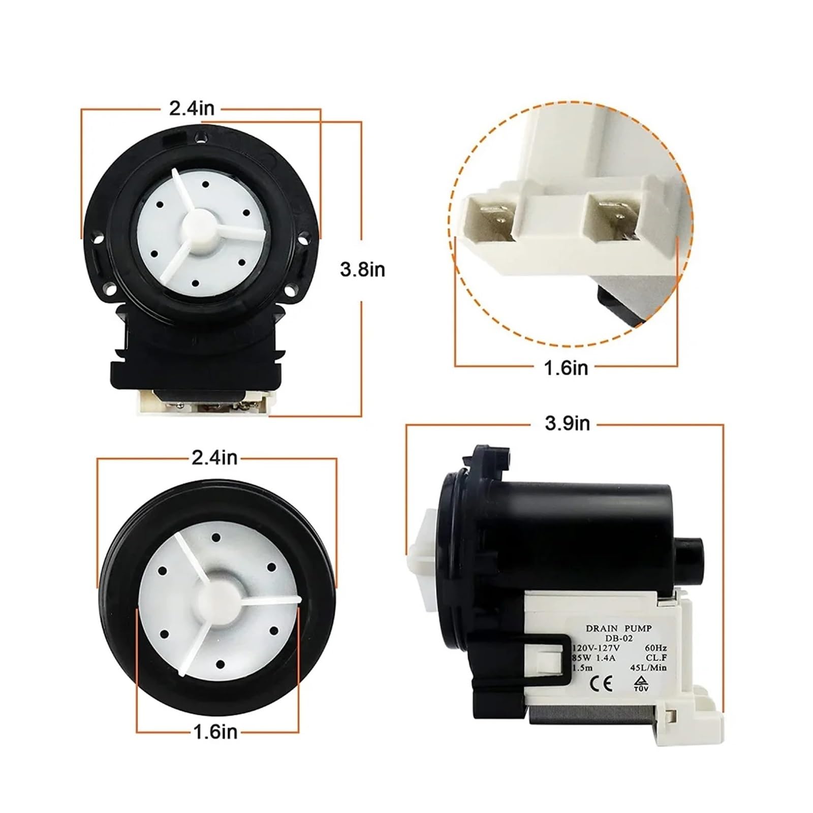 Motor De Bomba De Drenaje Compatible con Kenmore LG 4681EA2001T
