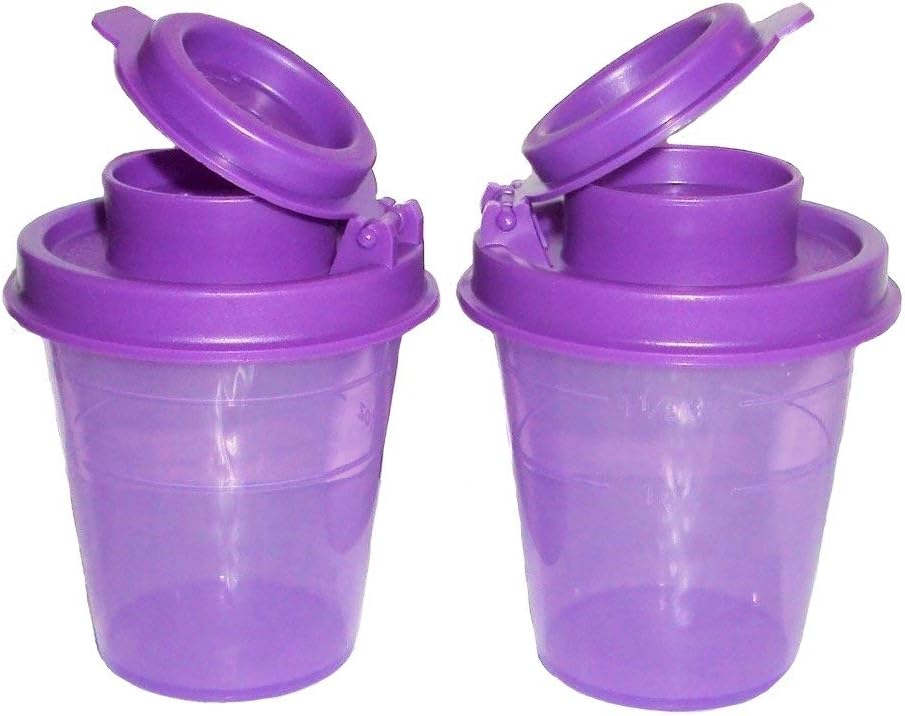 Tupperware Midget Salt and Pepper Shakers 2 Ounce Purple