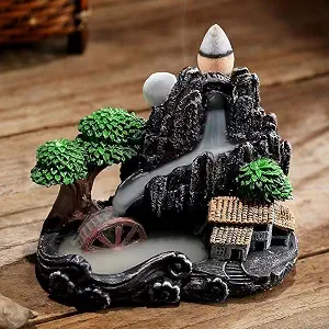 Handmade Incense Burner with 120 Cones, Waterfall Backflow Incense Holder, Fountain Decoration, Aromatherapy Ornament, Home Decor