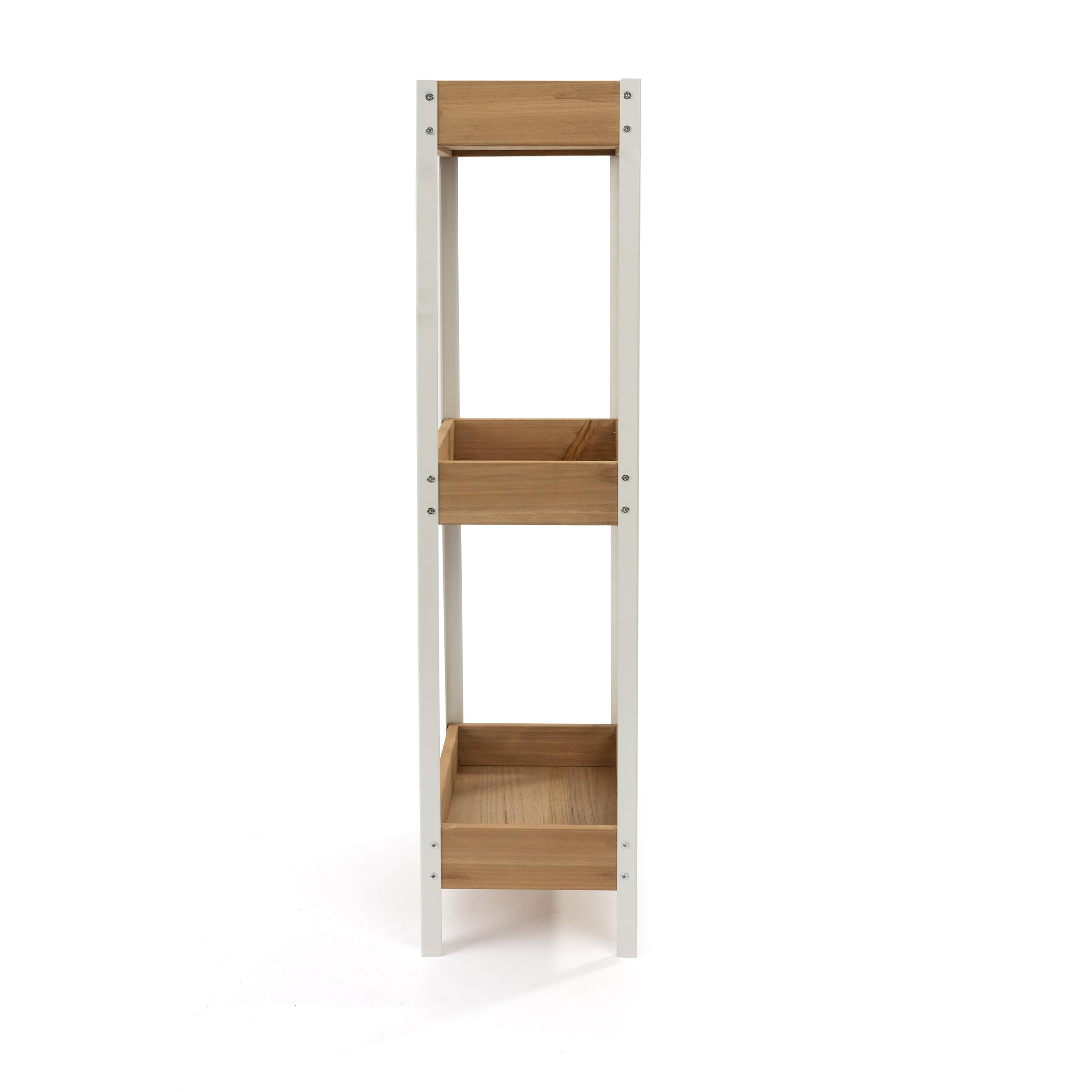 Estantería de Madera y Metal 25x15x70cm 3 Estantes Mueble Auxiliar para Almacenaje