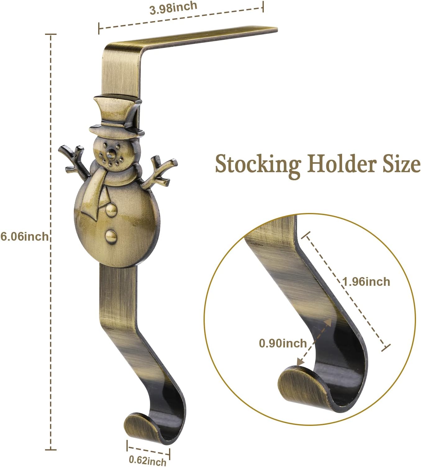 Christmas Stocking Holders for Mantle-Christmas Stocking Hangers for Mantel Set 4,Stocking Hooks for Mantle, Stocking Holders for Fireplace Mantle,Stocking Holders for Christmas Bronze
