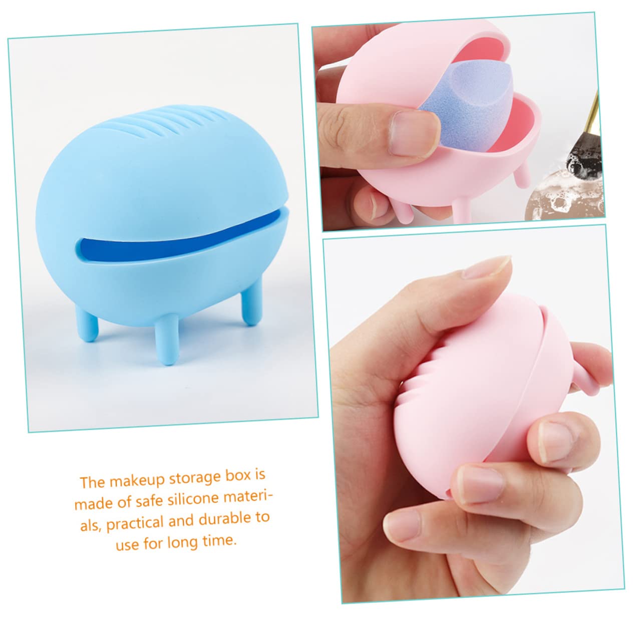 FRCOLOR 10piezas Cajas De Almacenamiento De Esponjas De Maquillaje Portátiles De Diseño Transpirable y Limpio Para Viajes y Uso Diario