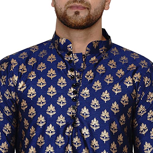 Image of Veera Paridhaan Men's Banarasi Full Sleeve Printed Long Straight Kurta