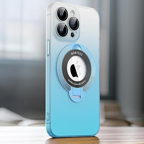 Miniatura 2 de Losin Funda compatible con iPhone 15 Pro Max con soporte magnético compatible con MagSafe, bonita funda de color degradado con protector de lente de