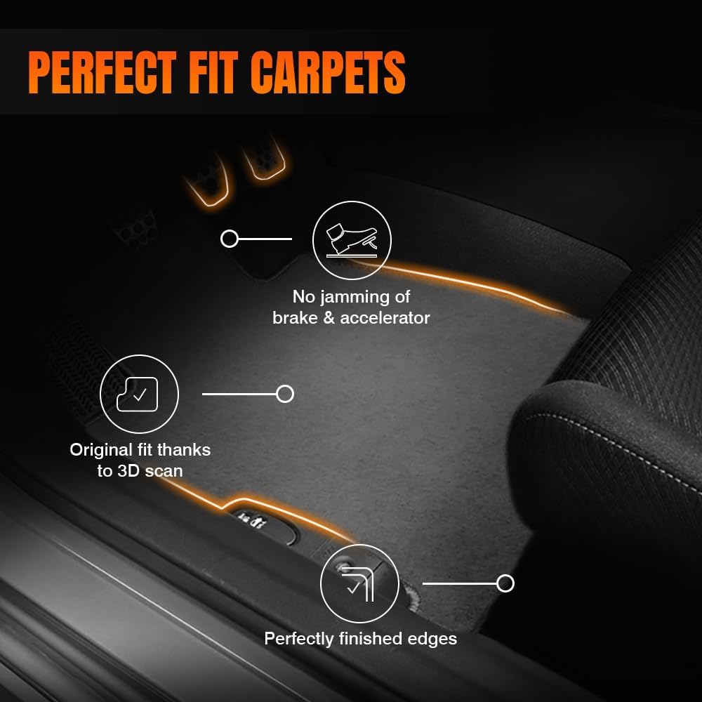 Car Floor Mat, Compatible with 2009-2013 Toyota Corolla, Nylon Gray/Grey Floor Liner Carpet Set, 4PCS