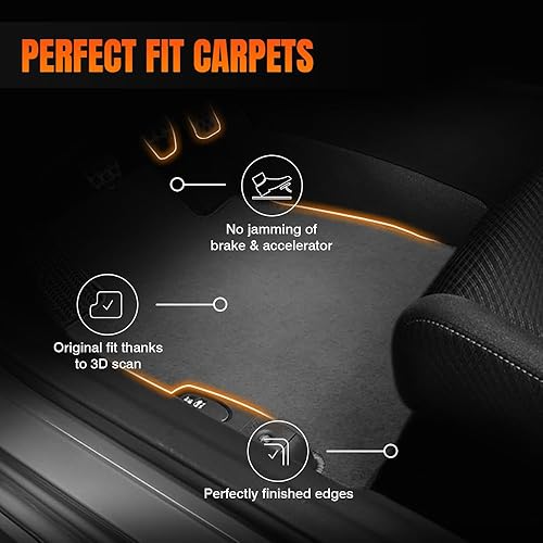 Miniatura 5 de MODILOVER Tapete para piso de automóvil, compatible con Honda Accord 2008-2012, juego de alfombras de nailon grisgris, 4 unidades