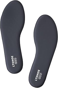 LTOHOE Memory Foam Insoles for Men, Replacement Comfort 6mm Grey US 11 | Shoe Inserts for Work Boots / Sneakers Cushion Insoles for Standing All Day Shock Absorbing Plantillas Zapatos Hombre