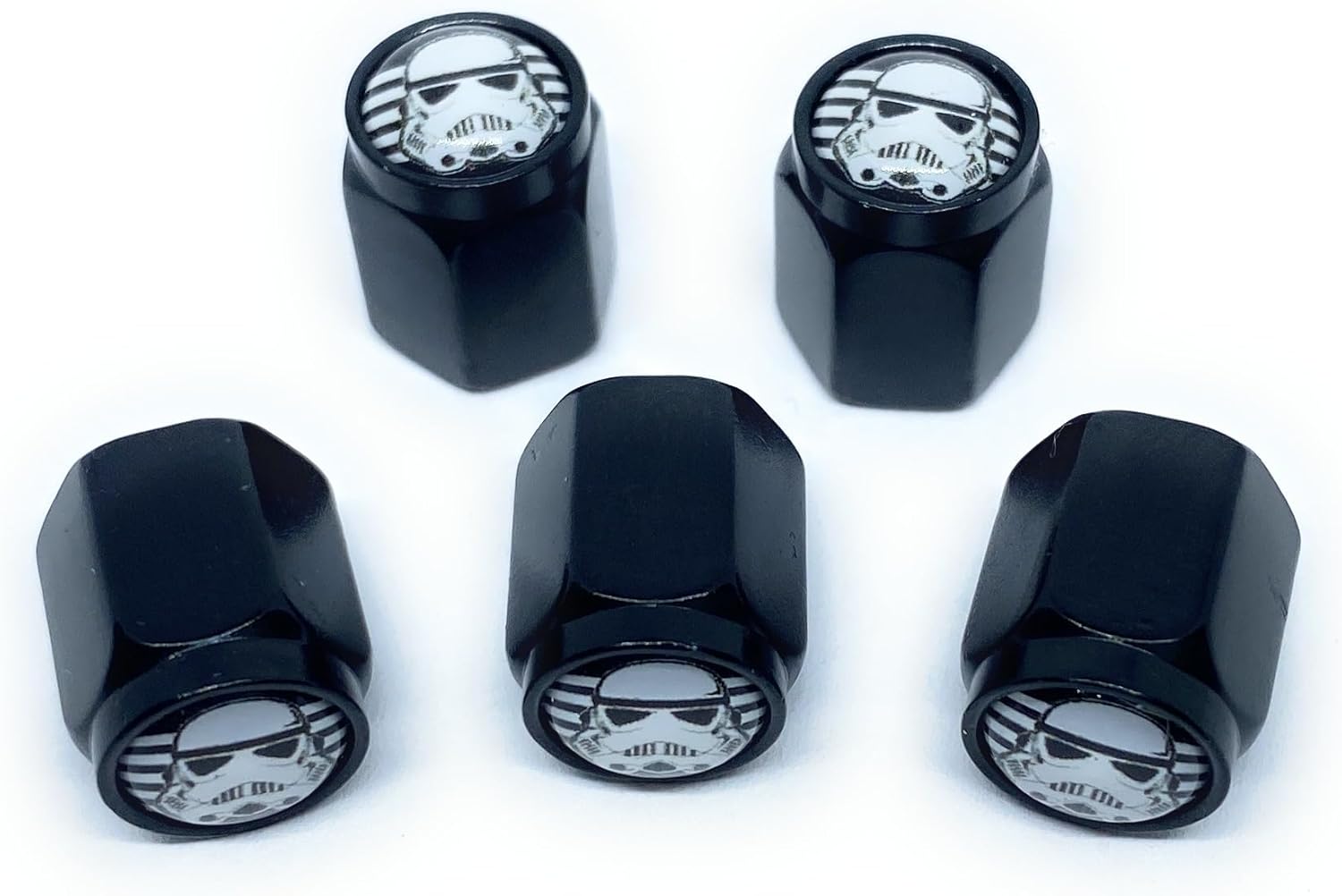 Stormtroopers Darth Vader Galactic Empire Tire Valve Stem Caps (Set of 5), Universal for Car, Motorcycle, Bicycle, Air Pump, Bicycle, Motorcycle, SUV, Truck (Stormtroopers)