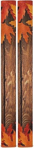 Miniatura 2 de Juego de 2 fundas de madera para manija de puerta de refrigerador con hojas de arce otoñal, decoración para nevera, horno, lavavajillas