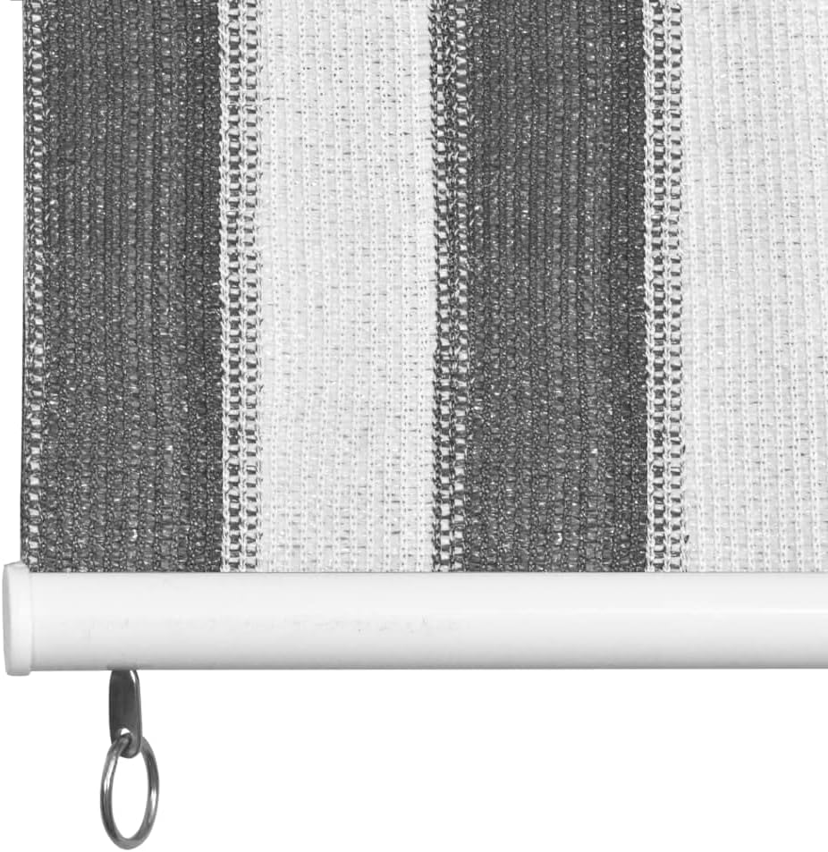 Close-up of the bottom bar of the roller blind with the operating chain and loop.