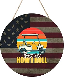 Hpyfls This Is How I Roll Golf Cart 12-Inch Round Art Panel Durable Home Décor Room Special Occasion Wood Panel Painting