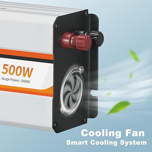 Miniatura 7 de Inversor de corriente de 500 W, convertidor de corriente continua de 12 V a 120 V CA para vehículos, adaptador de onda sinusoidal pura con puerto