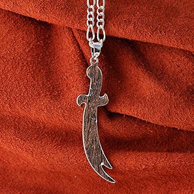 Silver Pt Imam Ali Sword Zulfiqar Zulfikar Necklace Islamic Art Islam Muslim Gift (24 Chain)
