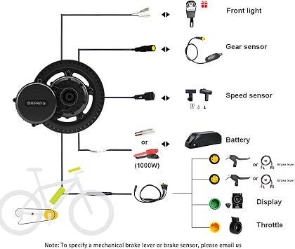 BAFANG BBSHD 48V1000W BBS02B 48V 500W/750W Electric Bike Conversion Kit with DP-C18/C965/850C/750C LCD Display with 48V/52V Lithium Ion Battery(Optional) Ebike DIY Kit