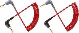 GINTOOYUN 2PCS 3.5mm TRS to TRRS Adapter Micphone Cable SC7 Cord Coiled Audio Wire Micphone Lead for Rode SC7, VideoMic, VideoMicro Go, Boya, Other External Mic - TRRS Cable Smartphone and Tablets