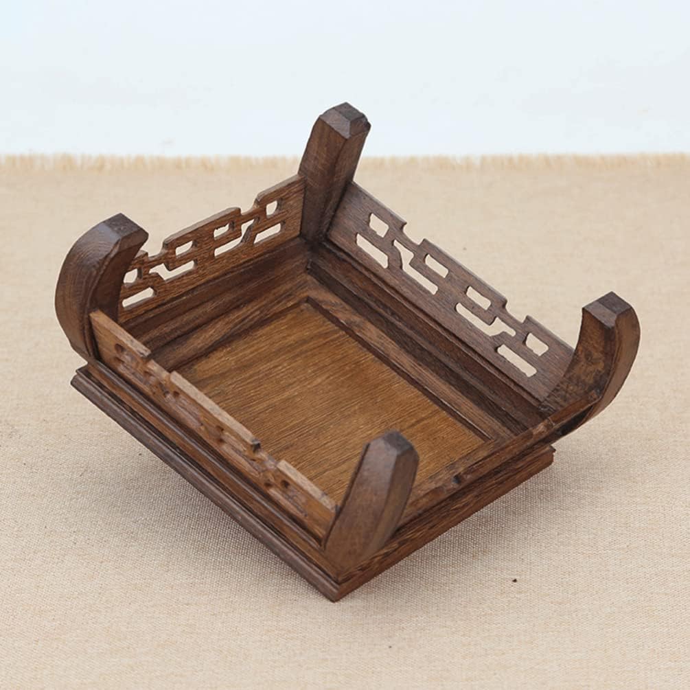 Strawberry Vase Square Vase Wooden Stool Display Stand Square Plant Stand Wood Flower Pot Support for Indoor Outdoor Patio Decorative - Coffee Strawberry Pooja Table