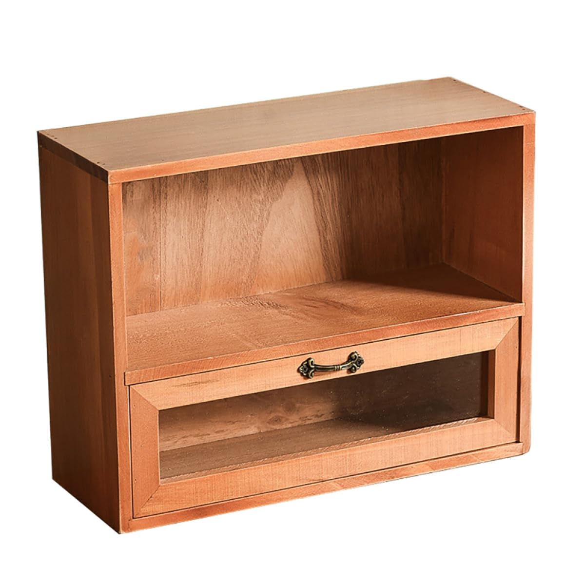 Gabinete de cosméticos de madera vintage organizador retro funcional para baño 8