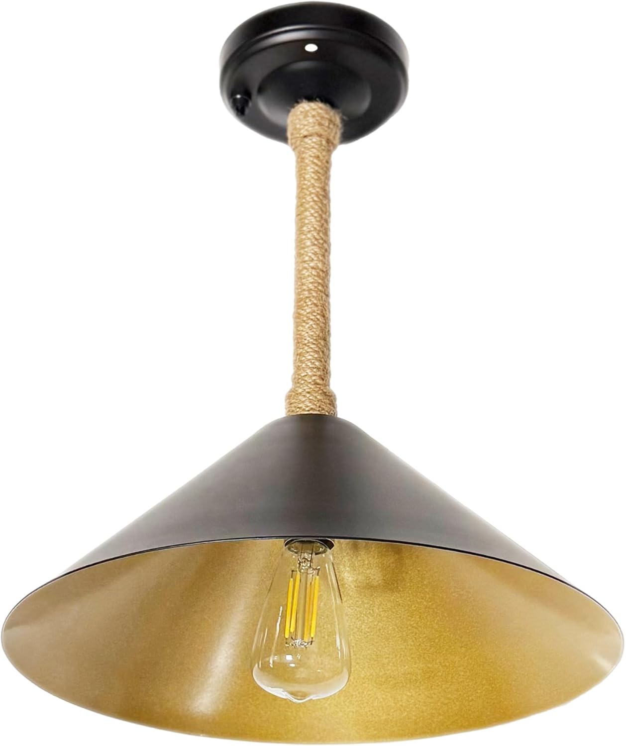 RV Pendant Lights Interior 12v Black RV Light Fixtures with Switch LED Replacement Bulb for Camper 5th Wheel Motorhome Kitchen Island Lights Flush Mount 3W 3500K Soft White Lighting 13.5 Inch, 1-Pack