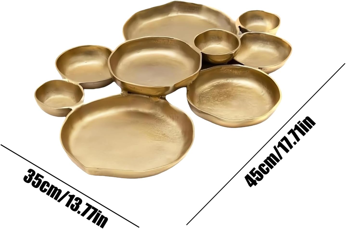 Cluster Bowls - Elegant Snacks Tray | 9-piece Combination Round Decorative Serving Bowl - for Potato Chip Dip, Nuts, Appetizers