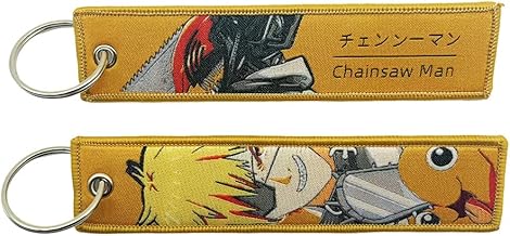 1 Pack Anime Keychain Tag Jet Tag Key Chain Embroidered with Key Ring - EDC for Motorcycles, Scooters,Car