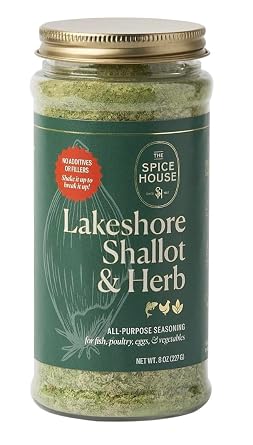 The Spice House Lakeshore Shallot & Herb All-Purpose Seasoning | 8 oz | Gourmet Seasoning Blend with Chives, Scallions, Garlic, Onion & Peppercorns | Egg, Fish, Chicken Seasoning | Kosher & MSG-Free
