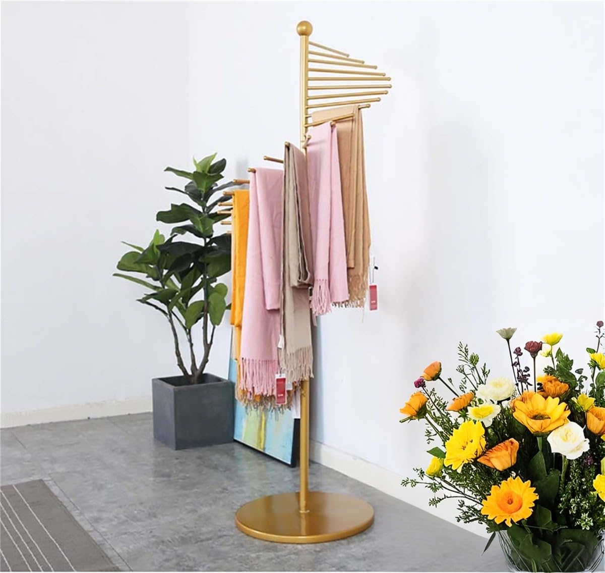 Support d'écharpe en spirale métal porte-écharpes pour magasin de mode