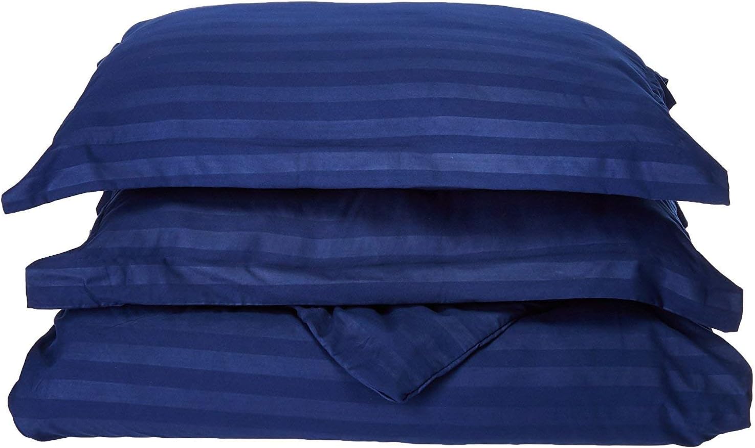 Elegant Comfort 1500 Thread Count -Damask Stripes- Egyptian Quality Luxurious Silky Soft Wrinkle & Fade Resistant 3pc Duvet Cover Set, Full/Queen, Navy Blue