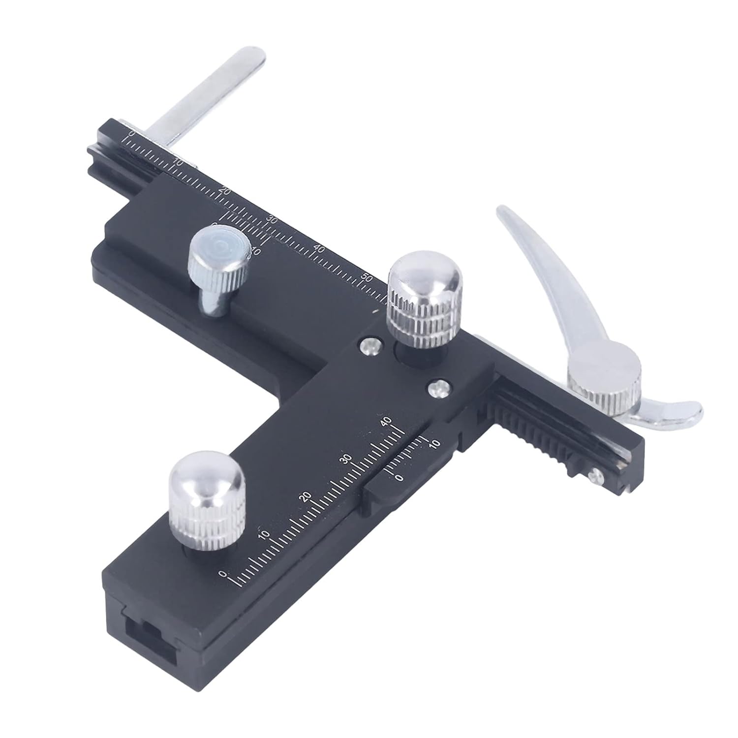Garosa Microscope Movable Stage Caliper Up Down Left Right Adjustment Ruler Aluminum Alloy XY Axis Control with Scale for Laboratory Specimen Observation