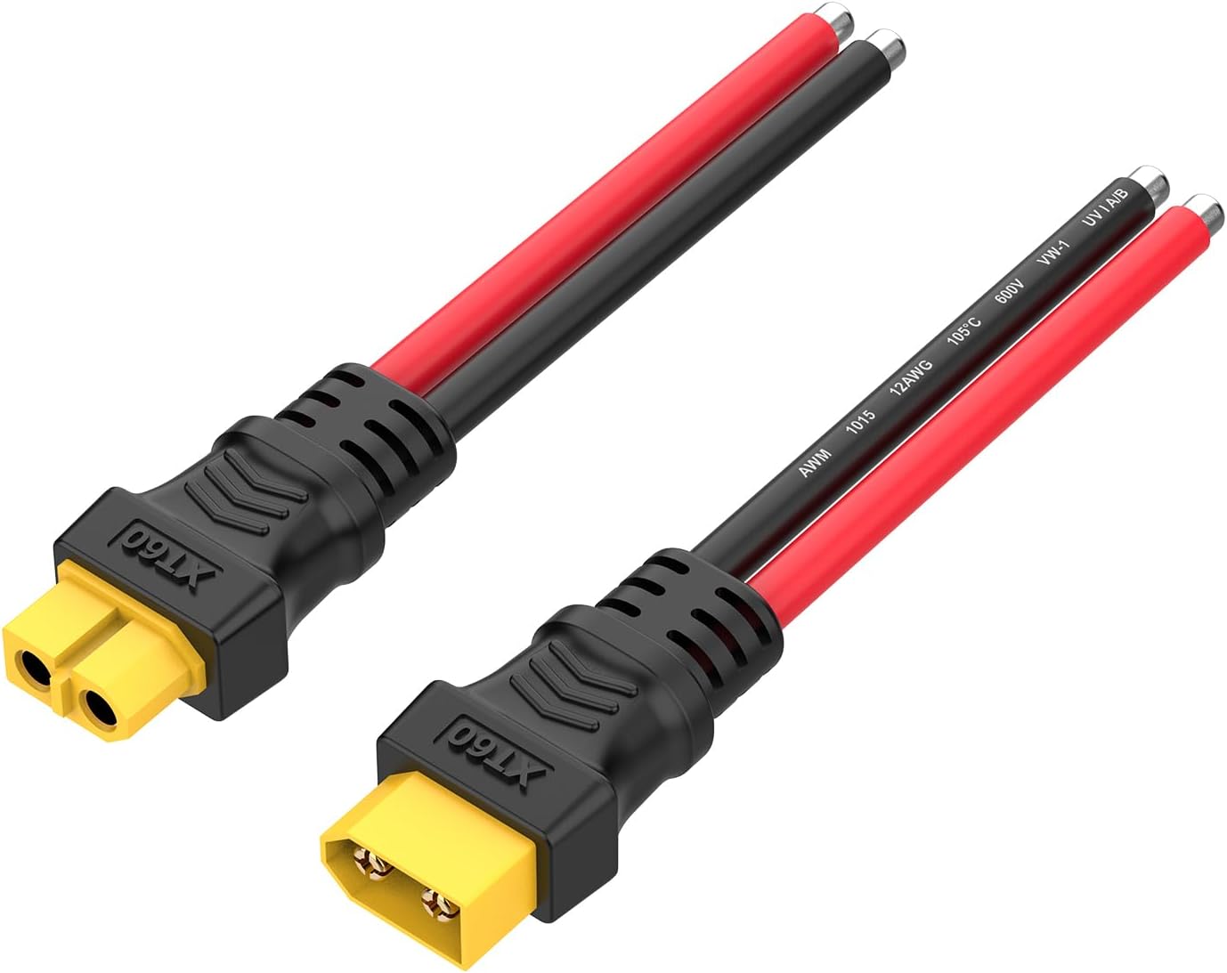 XT60 Plug Female and Male Connector with 12AWG Silicon Wire for RC Lipo Battery Cable Drone Car Boat