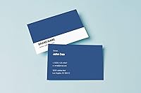 Vista 3 de Tarjetas de visita personalizadas de alta calidad de 3.5 x 2 pulgadas, 100 tarjetas, diseño personalizable con textura tejida y patrón de cheques