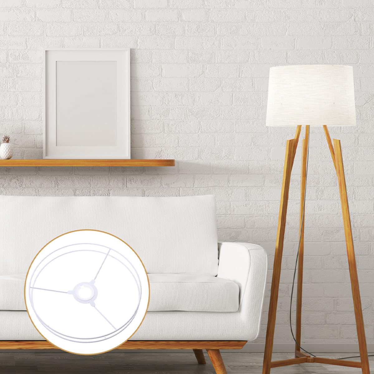 Cadres Métalliques pour Abat-Jour en Fer 35 CM, Support Double Cercle pour Lampes de Table et Lampadaire, Accessoire de Bricolage pour Luminaire Intérieur Salon