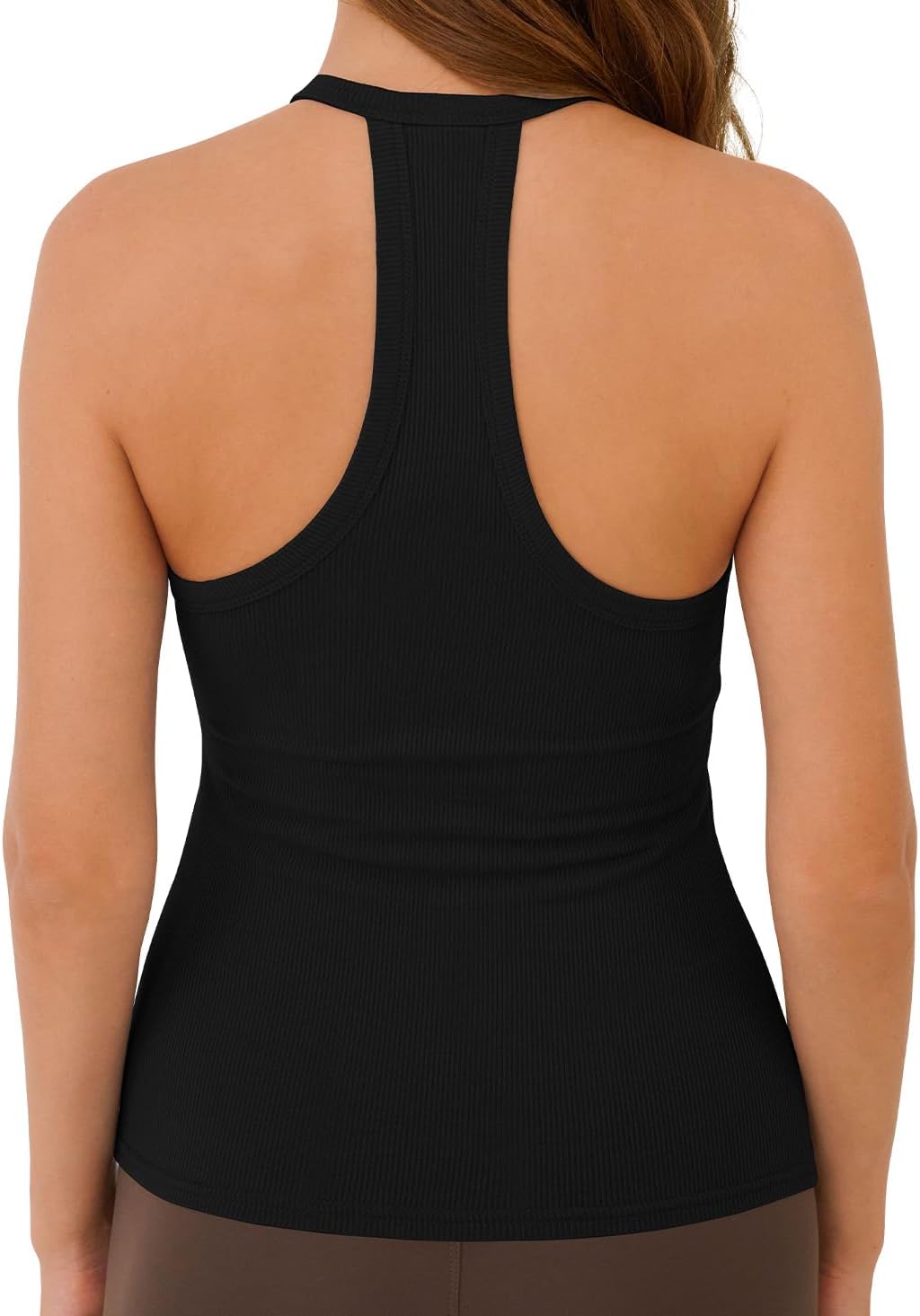 Workout Tops for Women Spaghetti Strap Ribbed Camisole Tops 2026 Basic Slim Fitted V-Neck Racerback Shirts - Image 2