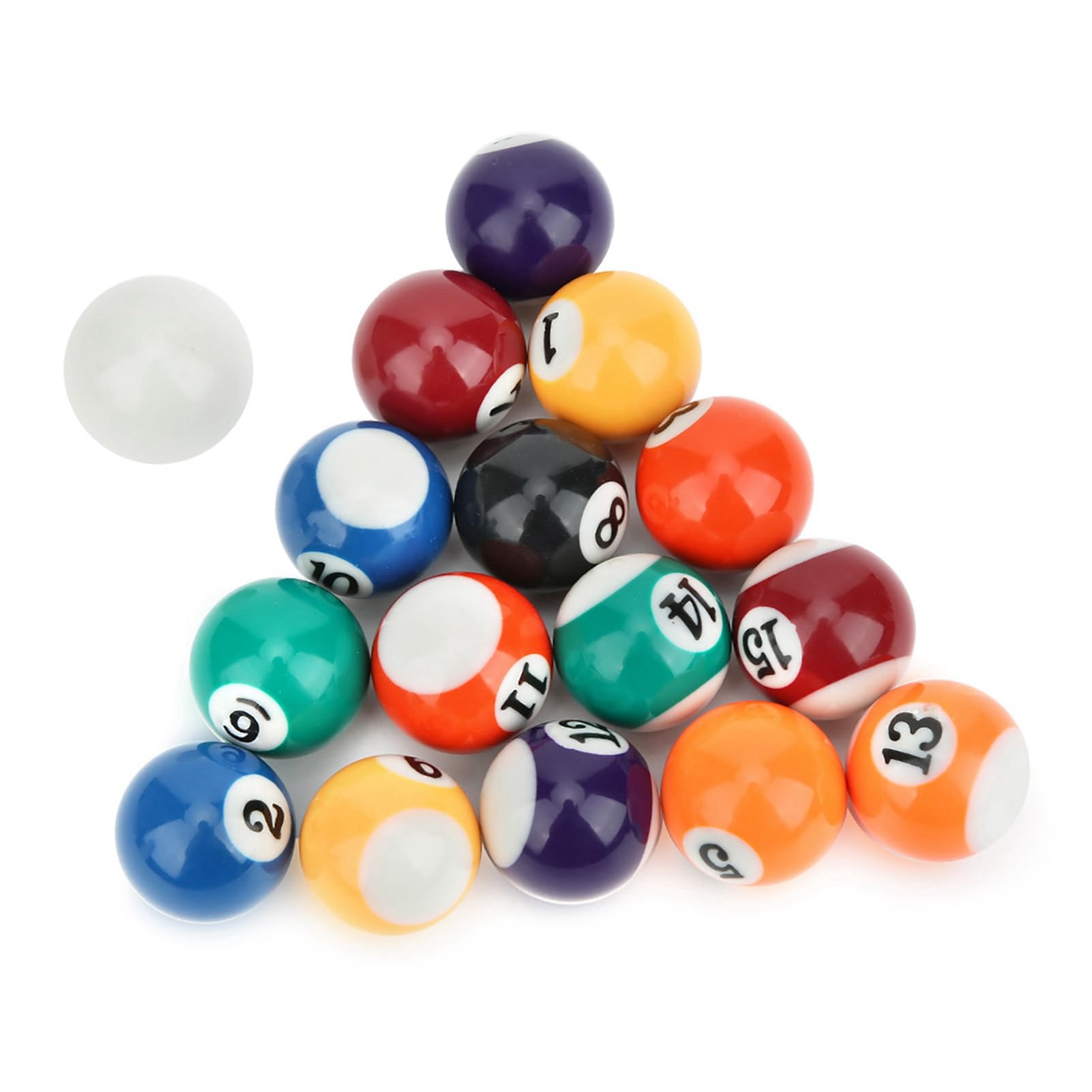 Brrnoo Jeu de 16 Billes de Billard en résine Premium – Ensemble Complet Standard pour Tables de Pool, Bars et salles de Jeux, durabilité exceptionnelle et précision Parfaite