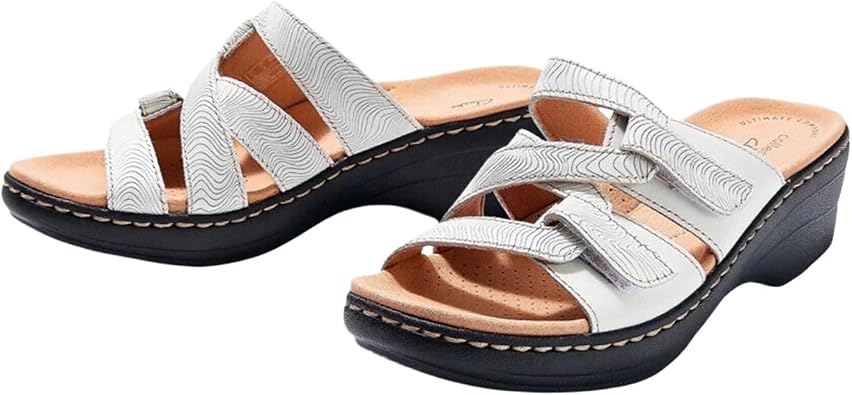 Womens Orthopedic Sandals Arch Support Adjustable Straps Open Toe Slides Slip On Platform Wedge Sandals Lightweight Comfortable Walking Sandal Slippers