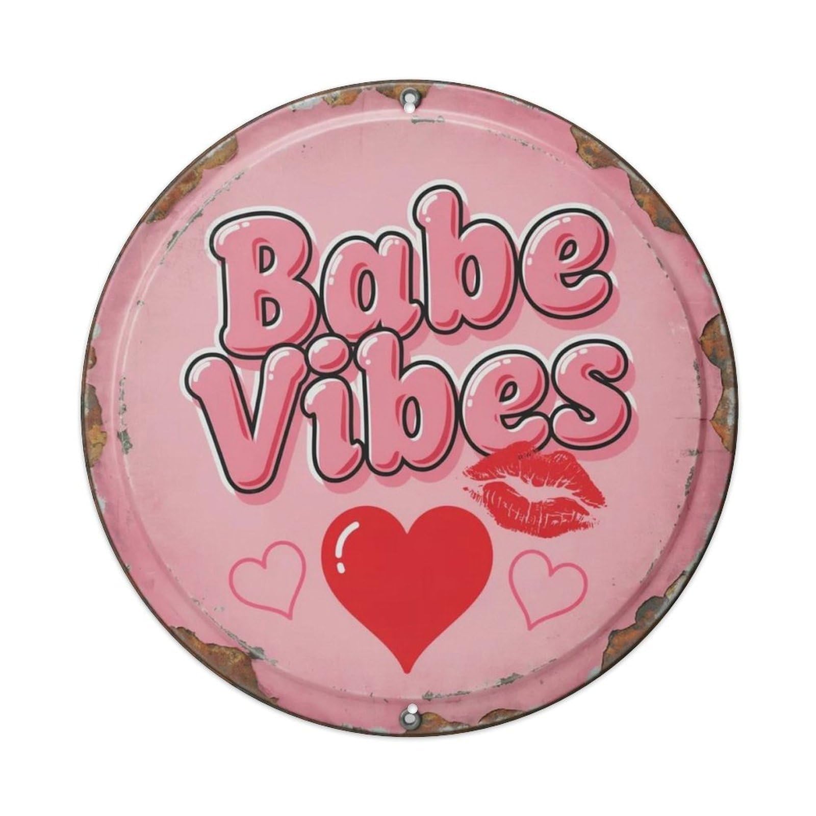 Babe Vibes Y2K Metal Tin Sign Plaque