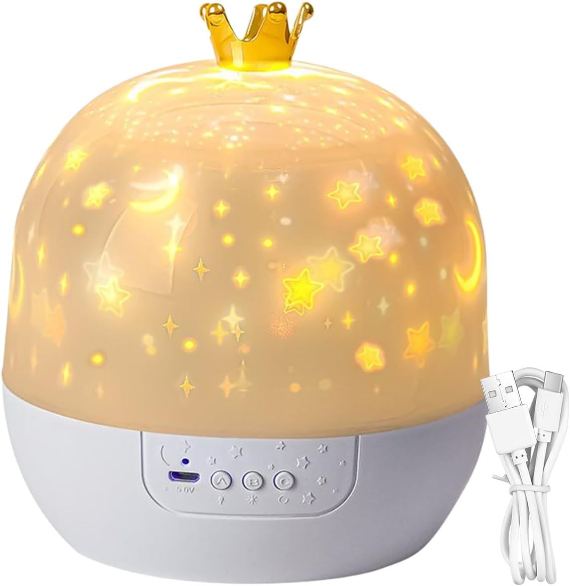Kids Night Light Projector – 5. 11 in Soothing Lamp with Music and 360° Rotating Ceiling Projection for Nursery, Bedroom, or Bedtime Sleep, Relaxing Aid for, Children,