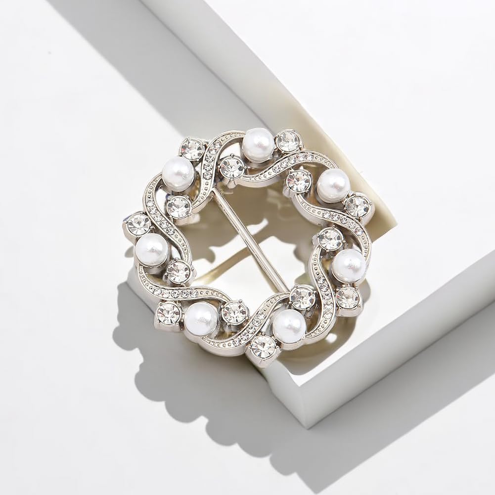 5pcs T-Shirt Ties Clip Ring Corner Buckle Rhinestone Scarf Ring Buckle Clip Scarf Ring Clasp Holder Clothes Corner Knotted Button Clothing Ring Wrap For Women Lady image 5