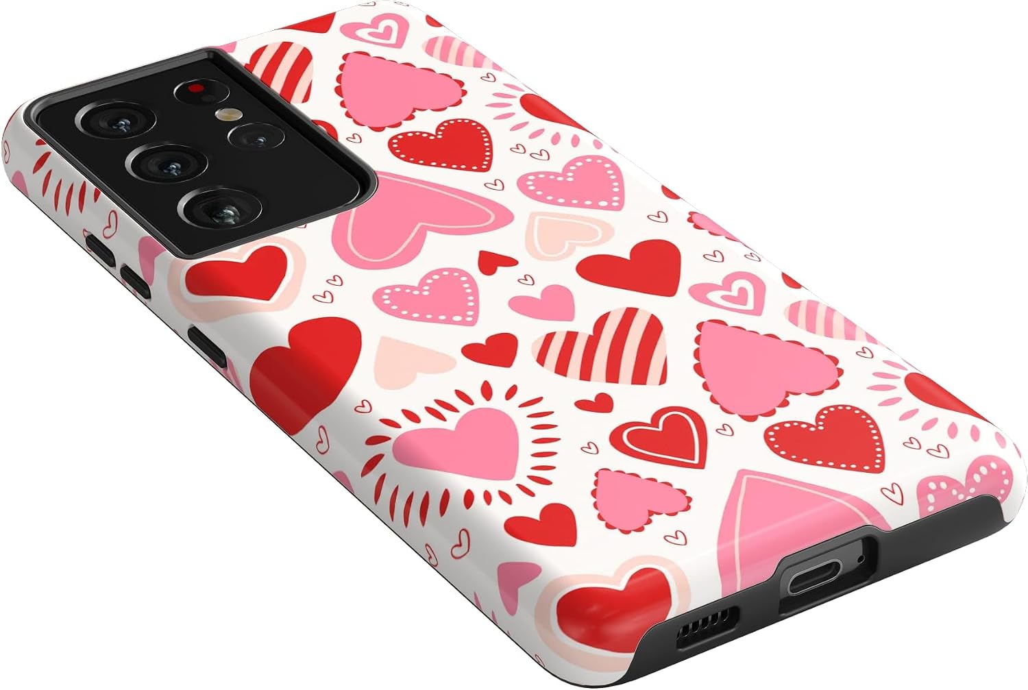 Casely Galaxy S21 Ultra Case | Love Struck | Heart Stickers | Essential Slim Dual-Layer Protective Design