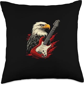 Fun Bird of Prey Outfit for Eagle and Rock Guitar Lovers Throw Pillow