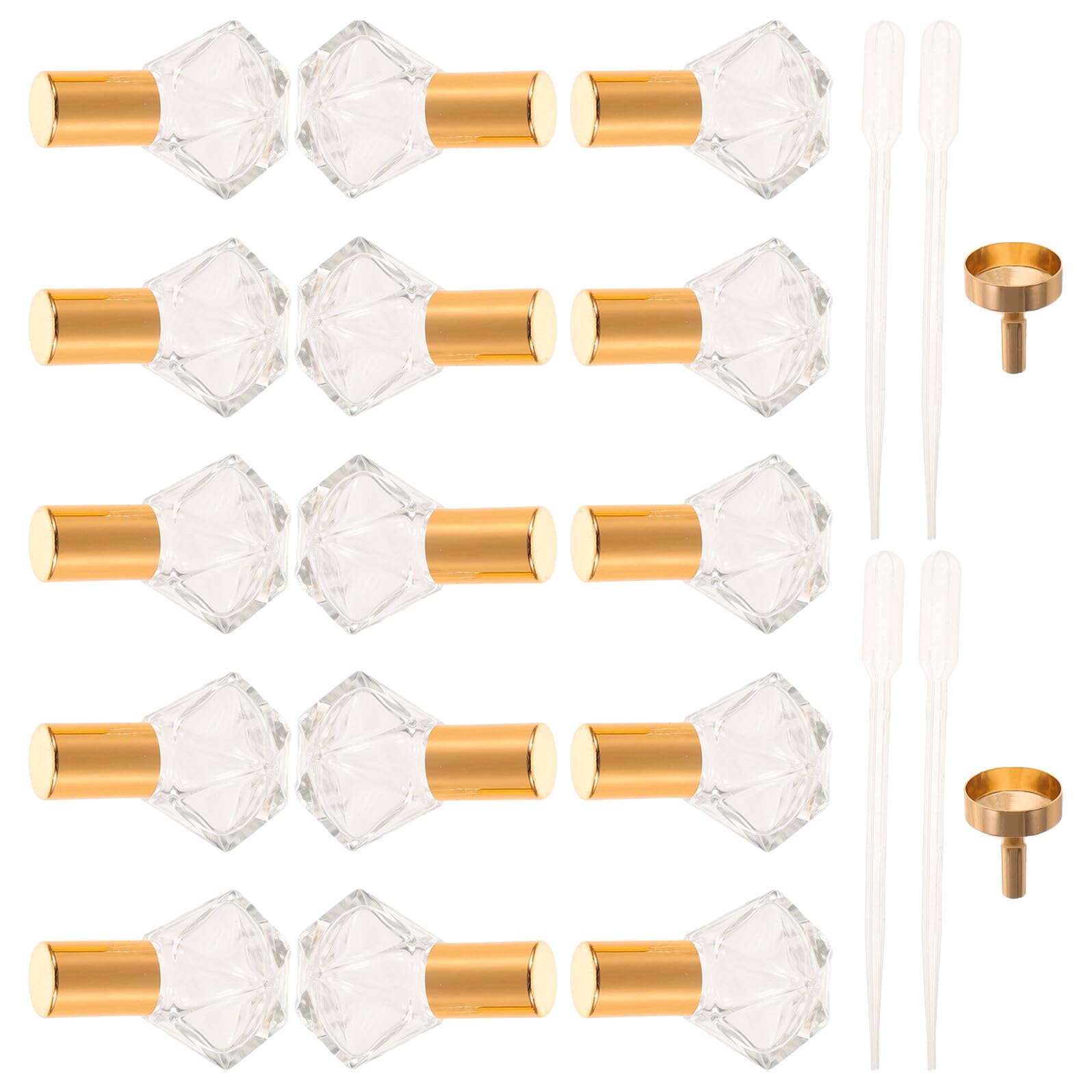 GALPADA 36 Stück Ml Ätherische Öle Rolle Glasflaschen mit Metallkugel und Ergonomischem Griff Fünfzackige Sternform Inklusive 2 Trichter und 4 Pipetten für Aromatherapie und Tägliche