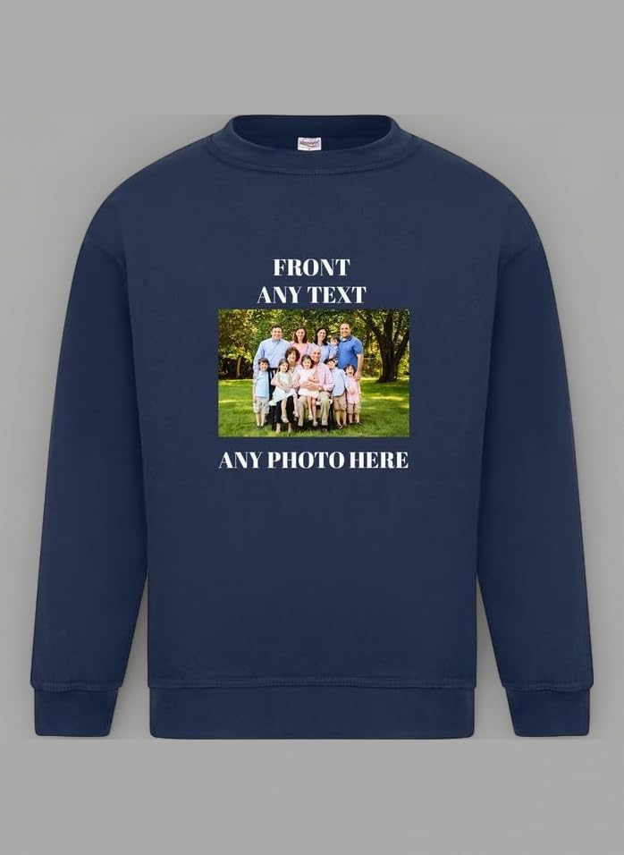 Custom Personalised Sweatshirt โ Add Text & Logo โ Unisex Pullover for Workwear, Gym, Sports, Birthdays & Holidays โ Soft Cotton Jumper